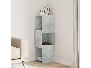 Meuble d'angle, meuble de rangement salon 30,5x30x95cm bois d'ingénierie gris béton