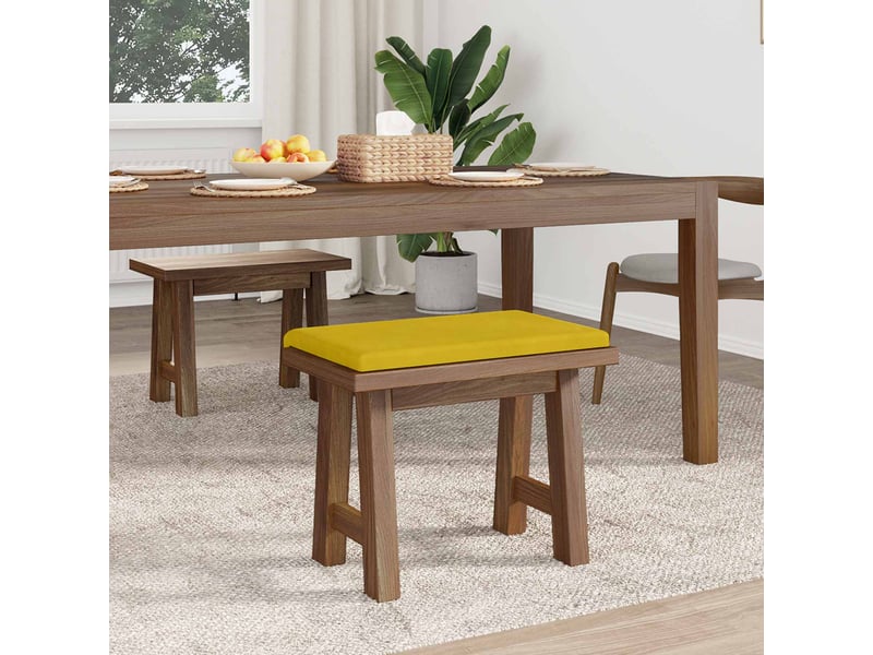  Coussin de banc, coussin d'assise, coussin de canapé velours jaune profondeur 35 cm cf53909  - Conforama C