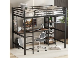 Lit mezzanine 90x200 cm coloris noir