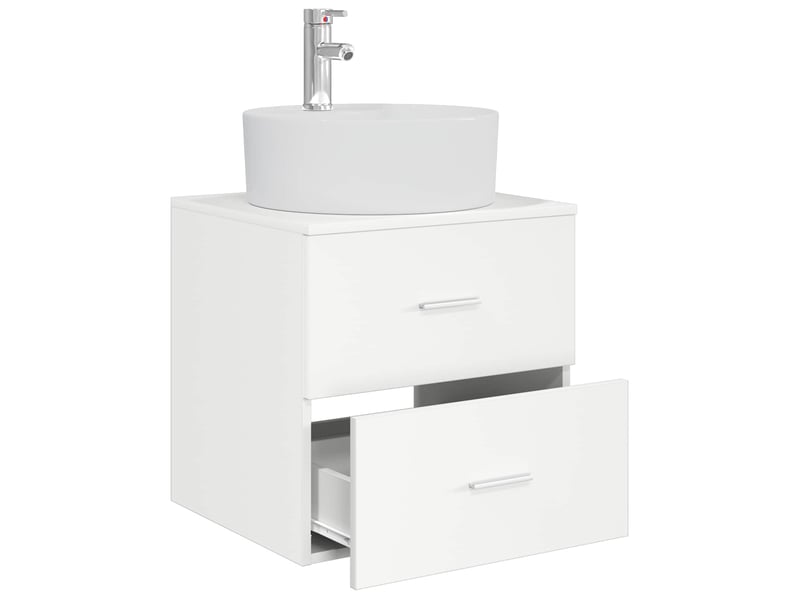 Vanité de lavabo mural, meuble de rangement blanc 49.5x44.5x65 cm shl7070 - Conforama C