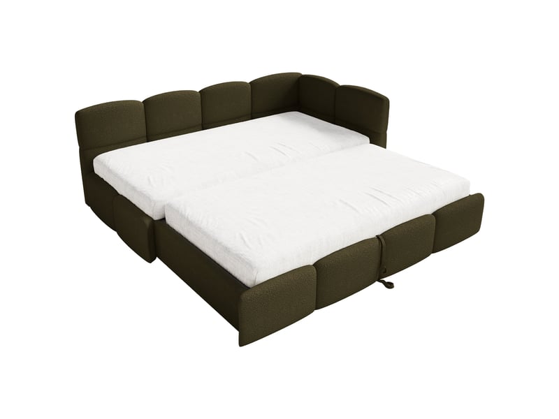  Selsey cloudy - lit rembourré - 170x185 cm - bouclé vert olive - côté droit Cloudy - Conforama D
