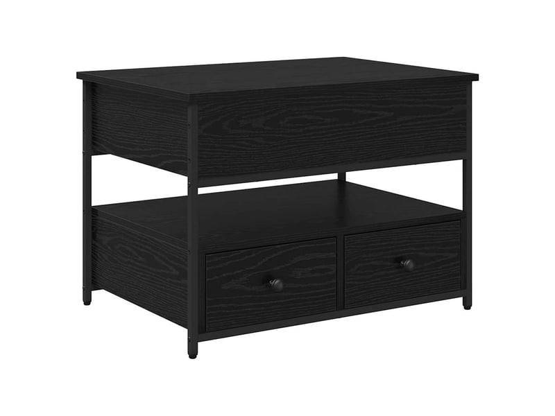  Table basse - table de salon - table à thé chêne noir 70 x 50 x 54.5 cm bois d'ingénierie  - Conforama A