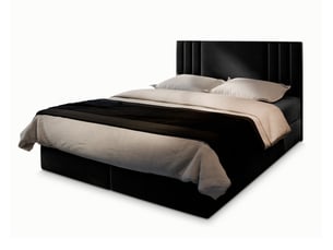 Lit avec rangement 140x200 cm <strong>MASSENO</strong>  <strong></strong> coloris noir