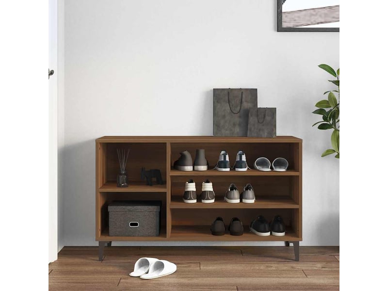  Armoire à chaussures chêne marron 102x36x60cm bois d'ingénierie shl1223  - Conforama C