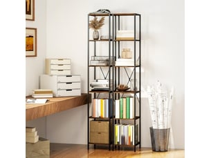 Bibliotheque coloris  marron 6 étagère(s) <strong>FLORAGRACE</strong> <strong></strong> - 30 cm x 174.5 cm