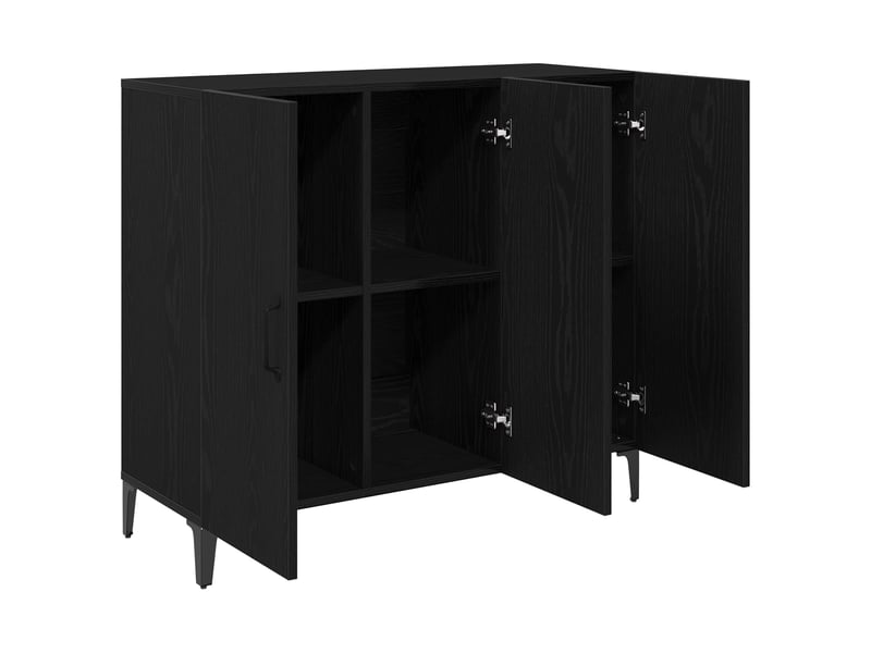  Buffet - bahut - meuble de rangement chêne noir 34 x 90 x 80 cm bois d'ingénierie  - Conforama E