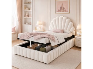Lit coffre 90x200 cm <strong></strong>  <strong>Sol Morn</strong> coloris beige