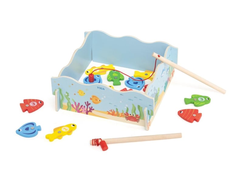  Jeu de pêche magnétique viga 44843 - bois, poissons chiffrés 6971608448430 - Conforama D