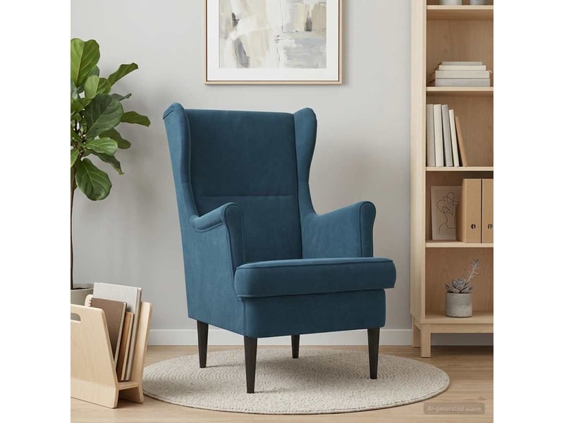 Vidaxl fauteuil bleu velours  - Conforama B