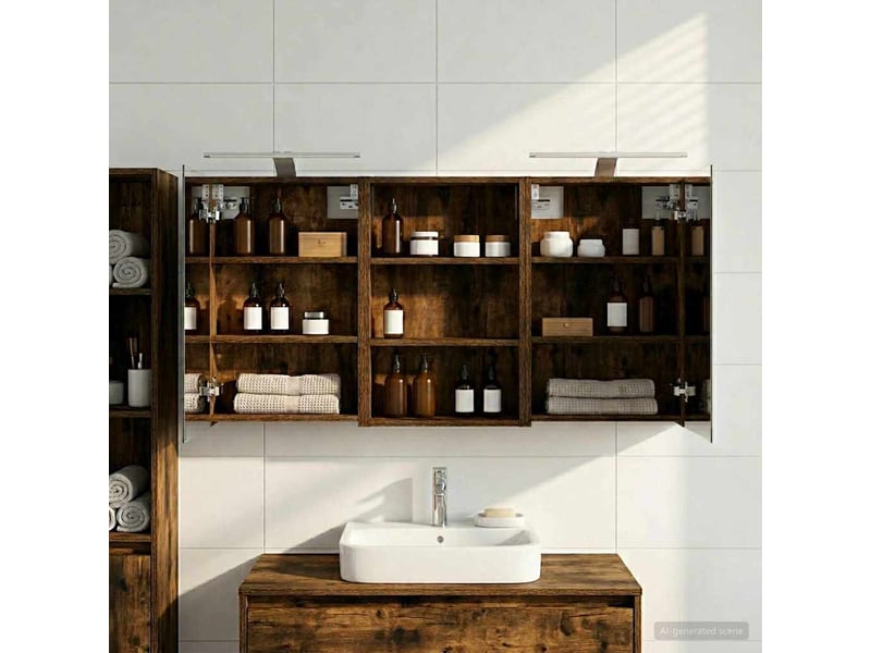 Ensemble de meubles de salle de bain 3 pcs 120x10.5x60.5 cm shl2223 - Conforama D