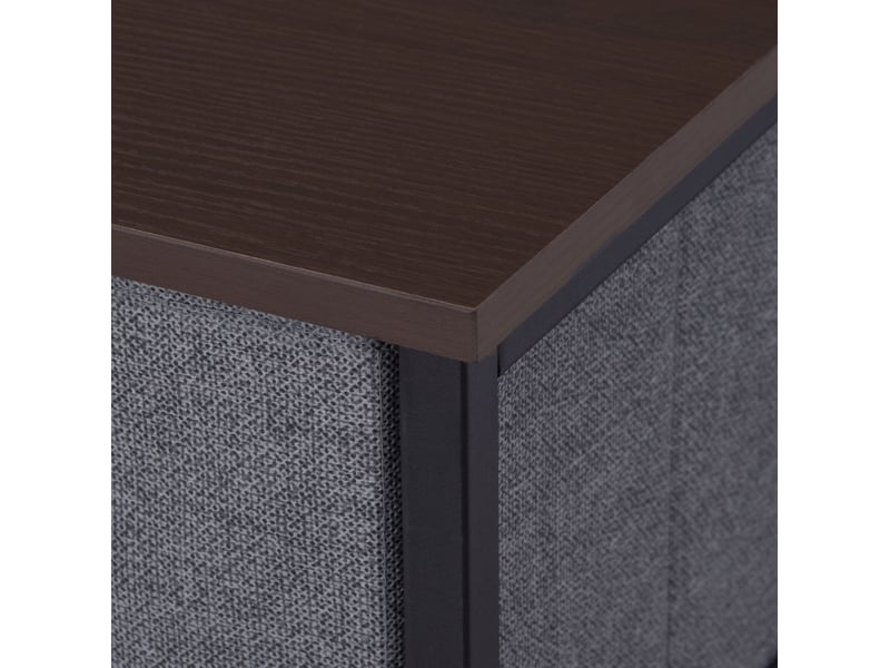 Commode de rangement à 7 tiroirs en tissu pliables, structure métal aspect bois, gris, 63,5 x 30 x 71 cm  - Conforama D