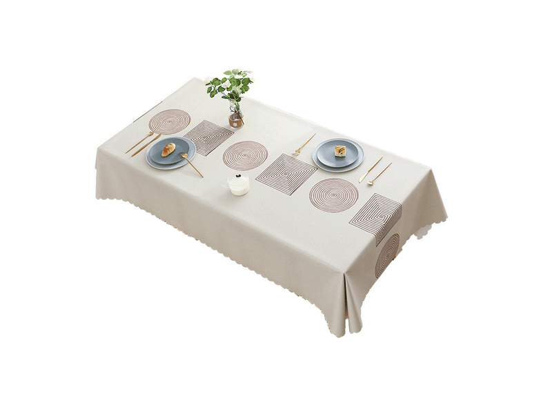  Nappe en plastique motifs géométriques nordiques – pour table à manger, 140x180 cm  - Conforama A
