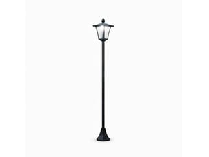 Lampe solaire de jardin led 18x18x160 cm en acier inoxydable et plastique pp noire chicfurn