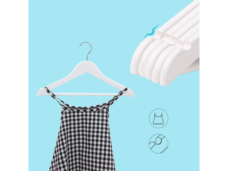  Cintres pour enfants en bois - 20 pièces pour les tout-petits ou les enfants d'age préscolaire - crochet rotatif à 360° - blanc  - Conforama C