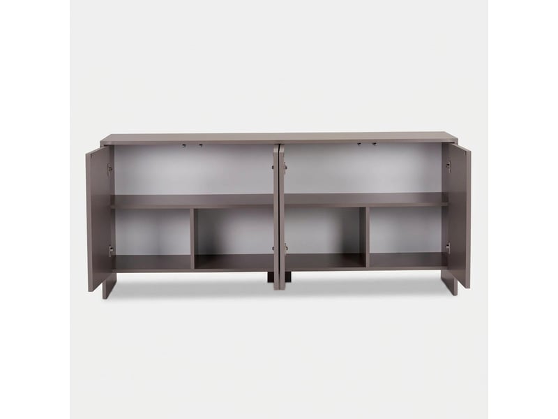  Console tv moderne arlen avec portes et étagères design contemporain - gris tourterelle  - Conforama E