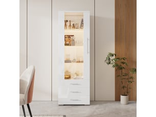 Vitrine coloris blanc 3 étagère(s) <strong></strong> <strong>Fay Lum</strong> - 60 cmx180 cm