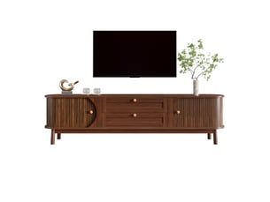 Meuble tv coloris bois foncé 170 cm   
