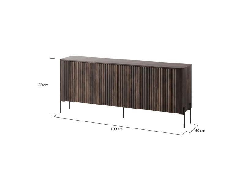  Buffet laion, meuble 4 étagères, 190x40x80h cm noyer marron Laion - Conforama C