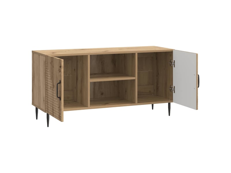 Meuble tv - banc tv - meuble de rangement 102 x 34,5 x 50 cm chêne artisanal bois d'ingénierie - Conforama E