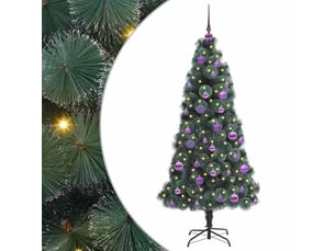 Sapin de noël - arbre de noël artificiel pré-éclairé avec ensemble de boules