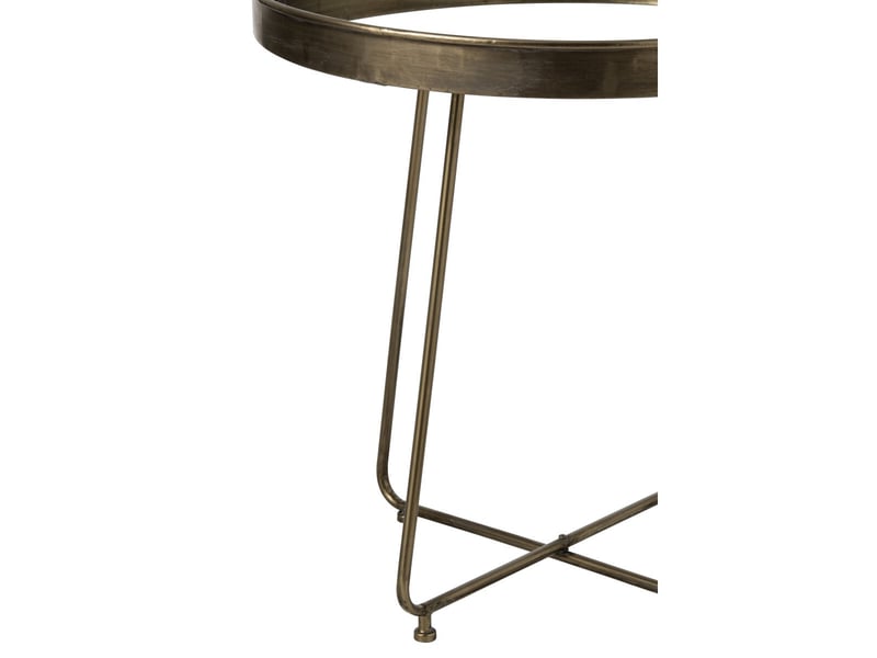  Lot de 2 tables d'appoint en métal nadja 62cm laiton  - Conforama D
