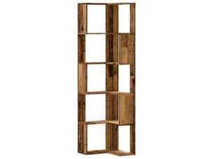 Bibliothèque d'angle à 5 niveaux vieux bois bois d'ingénierie