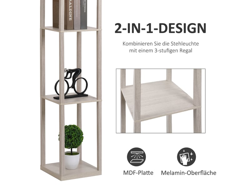  Lampadaire 26x26x160 cm e27 mdf blanc  - Conforama E