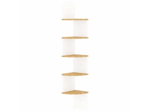Étagère d'angle flottante, étagère murale blanc et chêne sonoma 19x19x123 cm cf41386