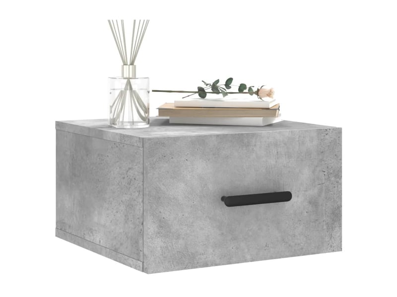  Table de chevet - cabinet de chevet - table de nuit murale gris béton 35x35x20 cm  - Conforama B