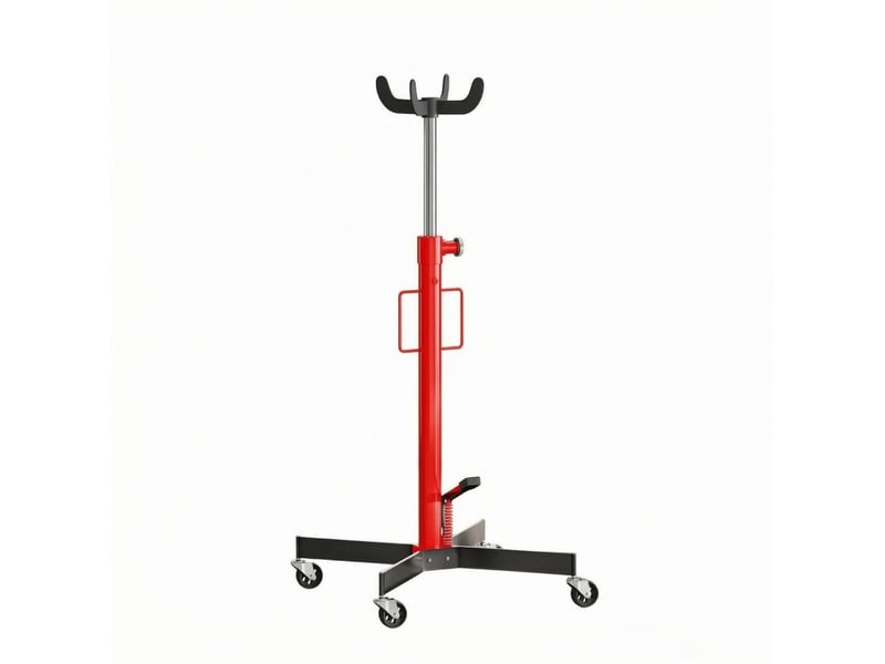  Cric de fosse hydraulique 58 x 58 cm rouge en métal, charge recommandée 500 kg avec pédale et roulettes  - Conforama E