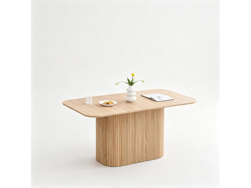  Table à manger rectangulaire 160 x 90 cm en mdf décor bois, hauteur 75,5 cm  - Conforama A