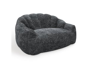 Fauteuil pouf xxl en flanelle avec design patte d'ours ergonomique, assise spacieuse et pour salon et chambre, gris