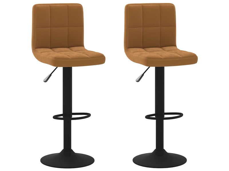  Lot de 2 tabouret de bar, chaise de bar marron velours shl320  - Conforama A