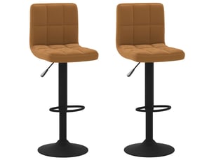 Lot de 2 tabouret de bar, chaise de bar marron velours shl320
