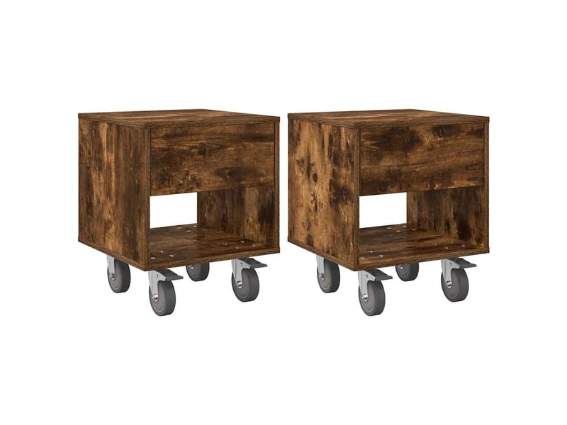  Table de chevet 2 pièces chêne fumé 40,5 x 40 x 48 cm  - Conforama A