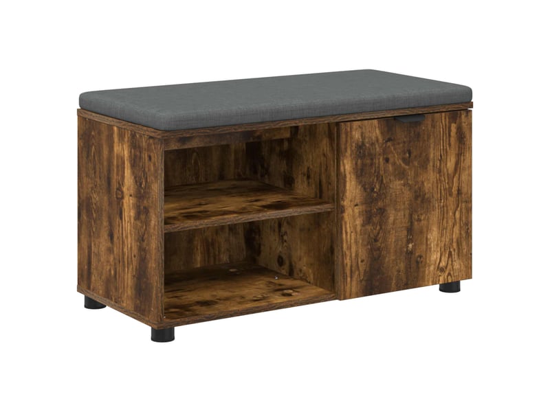  Banc d'entrée, banc interieur avec coussin chêne fumé 80x38x46 cm shl31008  - Conforama A