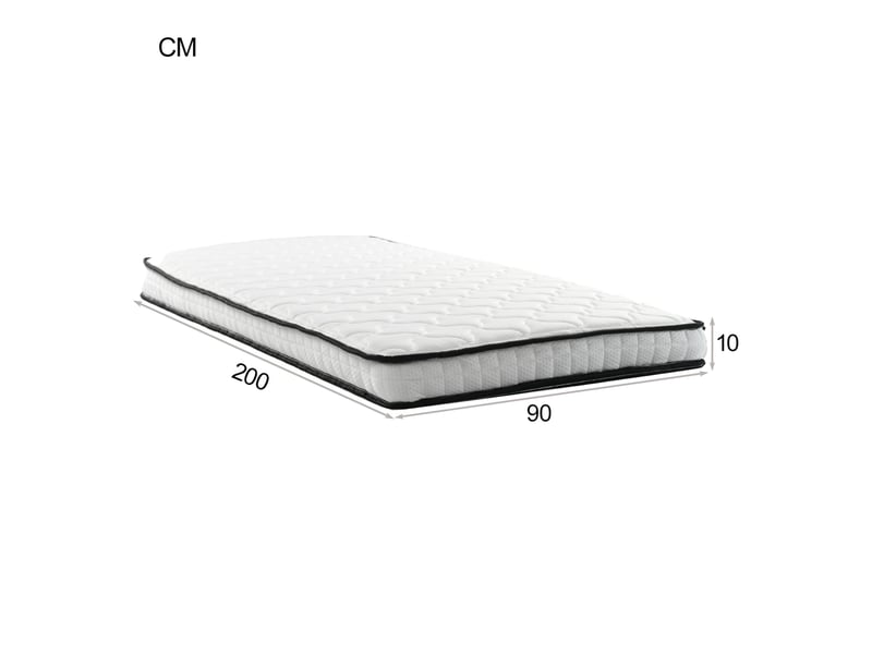  Matelas à ressorts 90 x 200 cm – blanc – épaisseur 10 cm, soutien h3, modules ergonomiques, roulé  - Conforama C