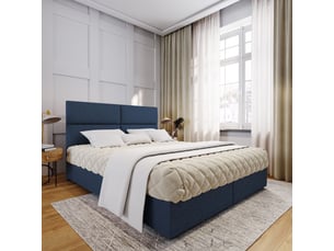 Lit avec rangement 160x200 cm <strong>MASSENO</strong> <strong></strong> coloris bleu
