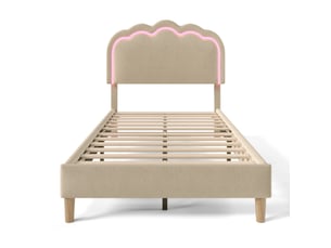 Lit simple 90x200 cm MAISONORA   coloris beige