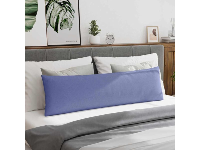  Lot de 2 coussins de canapé, coussins décoratifs tissu bleu denim 145 x 40 cm cf58784  - Conforama D