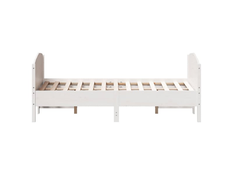 Lit double- lit adulte -  cadre de lit sans matelas blanc 120x190 cm bois de pin massif  - Conforama D