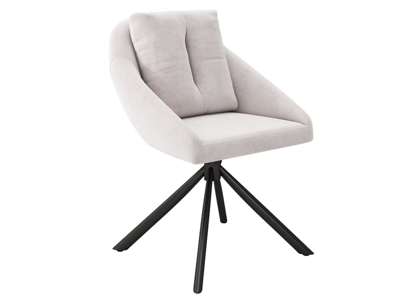  Lot de 6 chaises de salle à manger pivotantes 59x65x79 cm – beige – velours et métal, rotation 360°  - Conforama A
