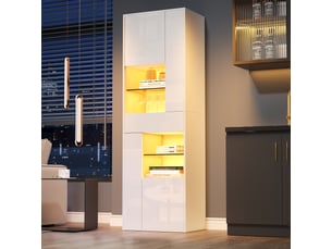 Vitrine coloris blanc 1 étagère(s) <strong></strong> <strong></strong> - 55 cmx170 cm