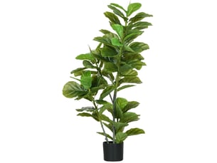 Plante artificielle ficus 110 cm verte avec 90 feuilles et pot inclus, sans arrosage pour intérieur et extérieur