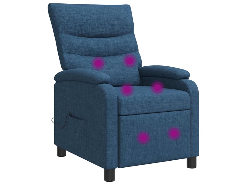 Vidaxl fauteuil de massage inclinable bleu tissu  - Conforama A