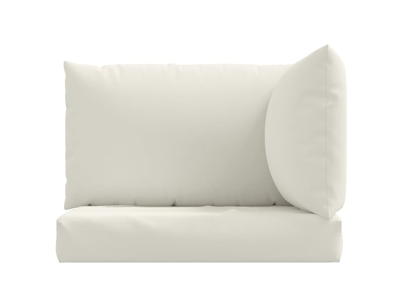  Lot de 3 coussins de palette, coussins de canapé crème mélangé tissu cf59669  - Conforama D
