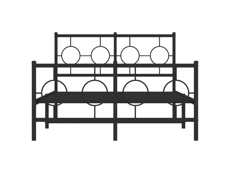  Lit double- lit adulte -  cadre de lit métal sans matelas avec pied de lit noir 120x190cm  - Conforama D