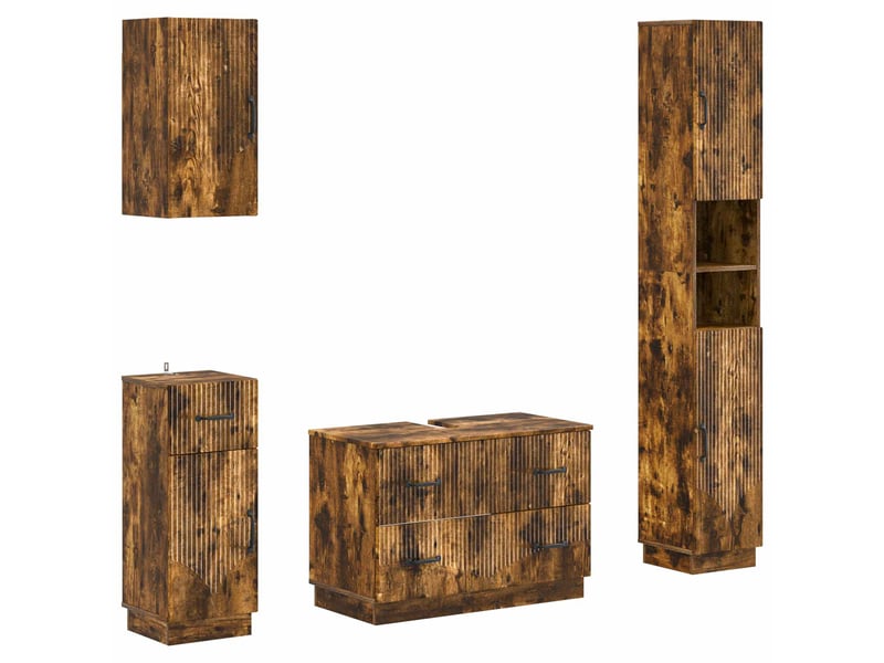  Ensemble de 4 pièces d'armoires de salle de bain hoorn cf63265  - Conforama A