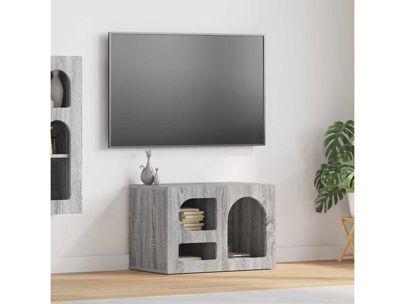  Meuble tv - banc tv - meuble de rangement elst 60 x 35 x 40 cm gris sonoma bois d'ingénierie  - Conforama B