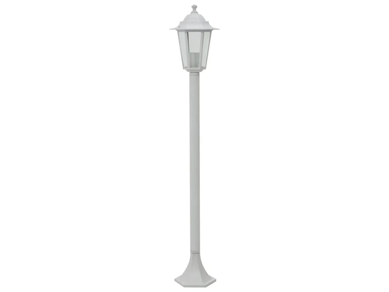  Lot de 6 lampes de jardin à piquet fonctionnelles ambiance extérieure 110 x 19 cm en aluminium blanc 02_0045891  - Conforama C